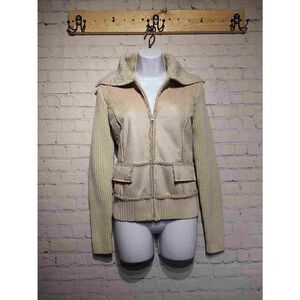 J.J. Basics Glimmer full zip sweater jacket size large*